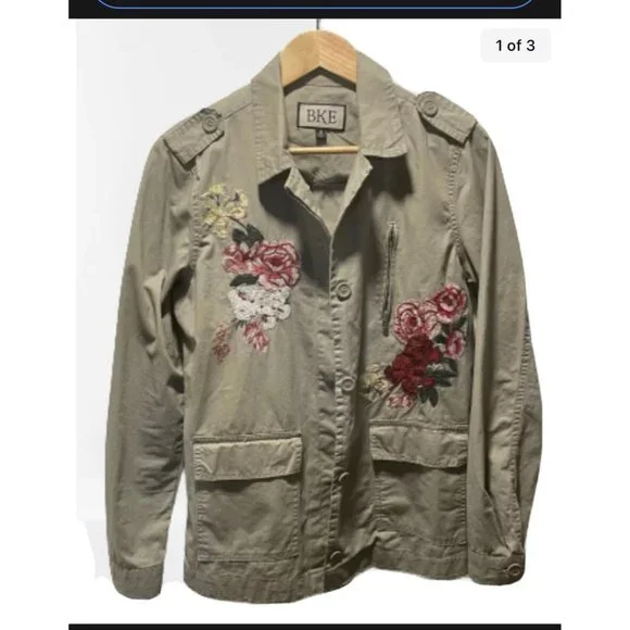 BKE Jackets Coats Bke The Buckle Womens Floral Embroidered - Main Image